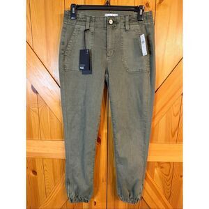 PAIGE Mayslie Cropped Jogger Pants vintage ivory green size 25 nwt (6307)